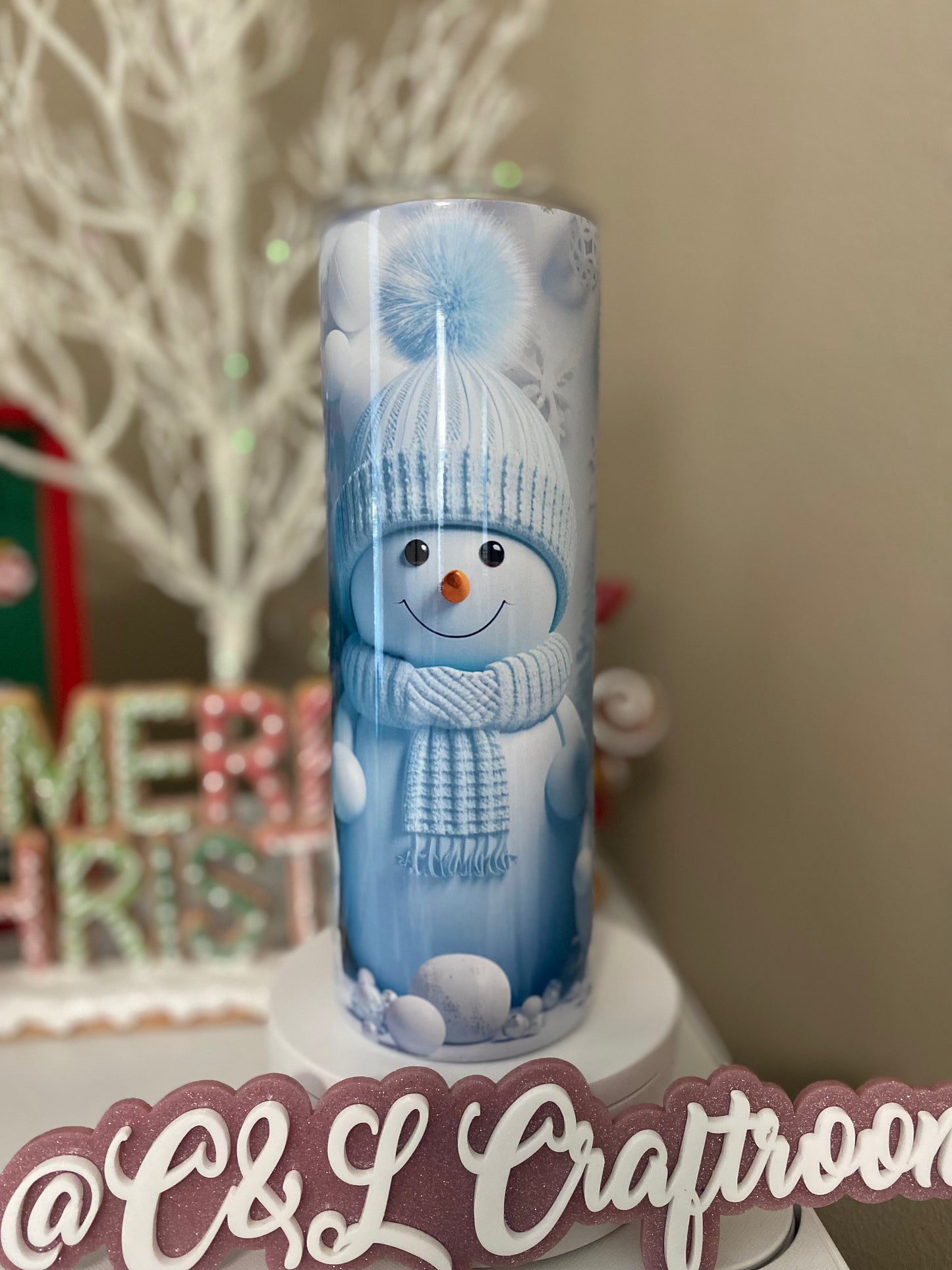 3D Snowman 20oz Tumbler