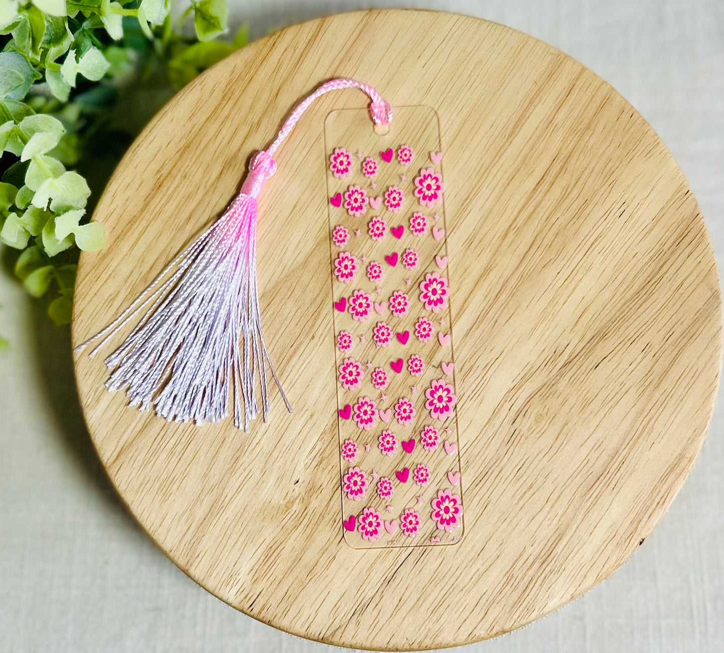 Hearts & Flowers Acrylic bookmark