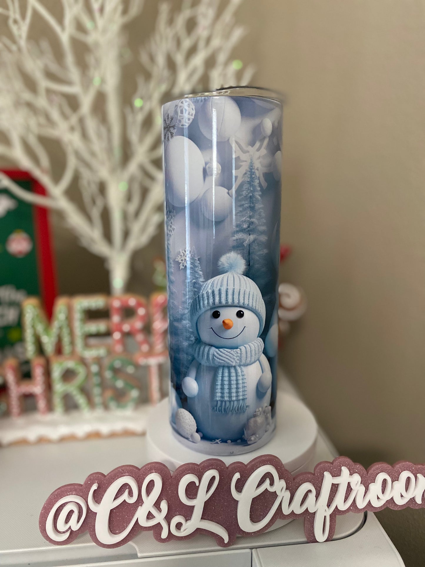 3D Snowman 20oz Tumbler