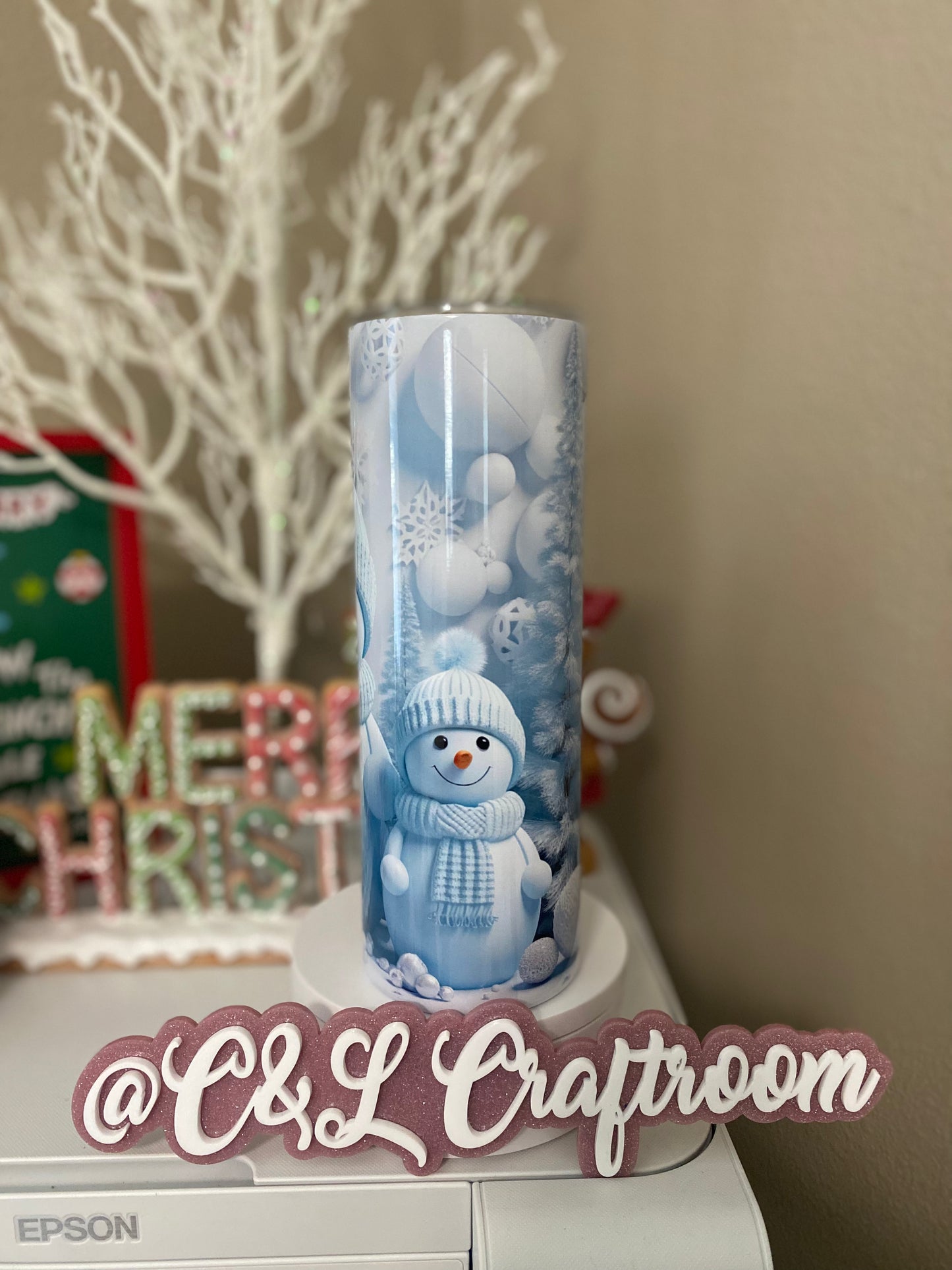 3D Snowman 20oz Tumbler