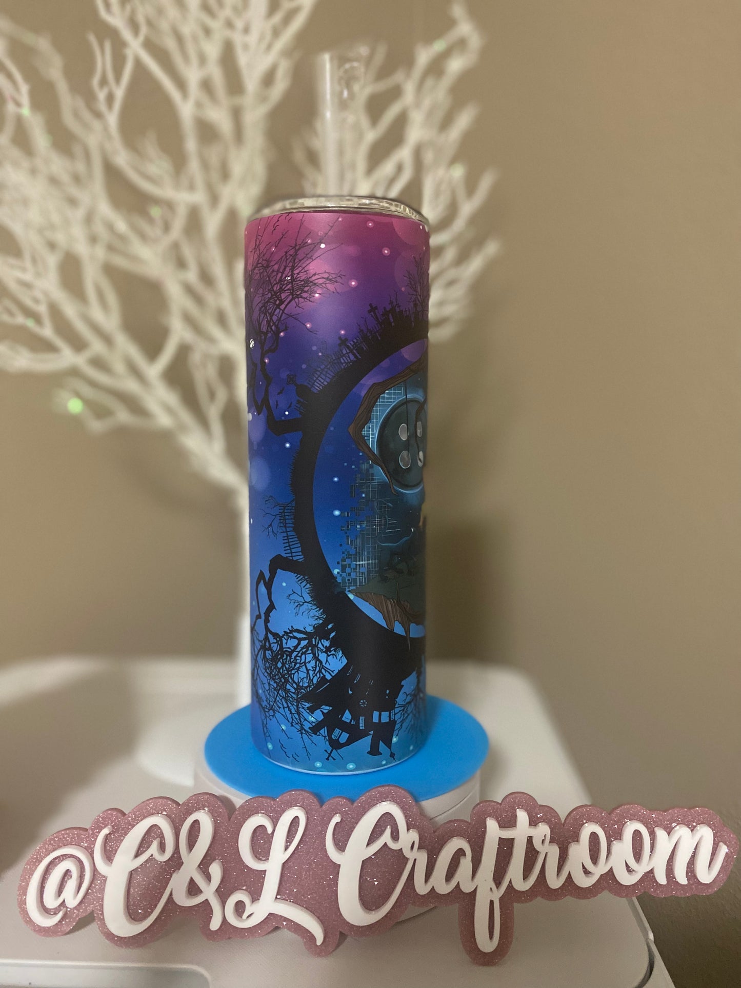 Coraline Glow In the Dark Tumbler