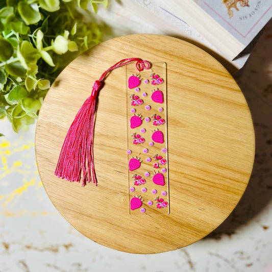 Pink Strawberries Roses Bookmark