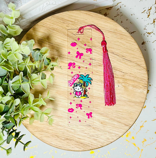 Pink Summer Kitty Acrylic bookmark