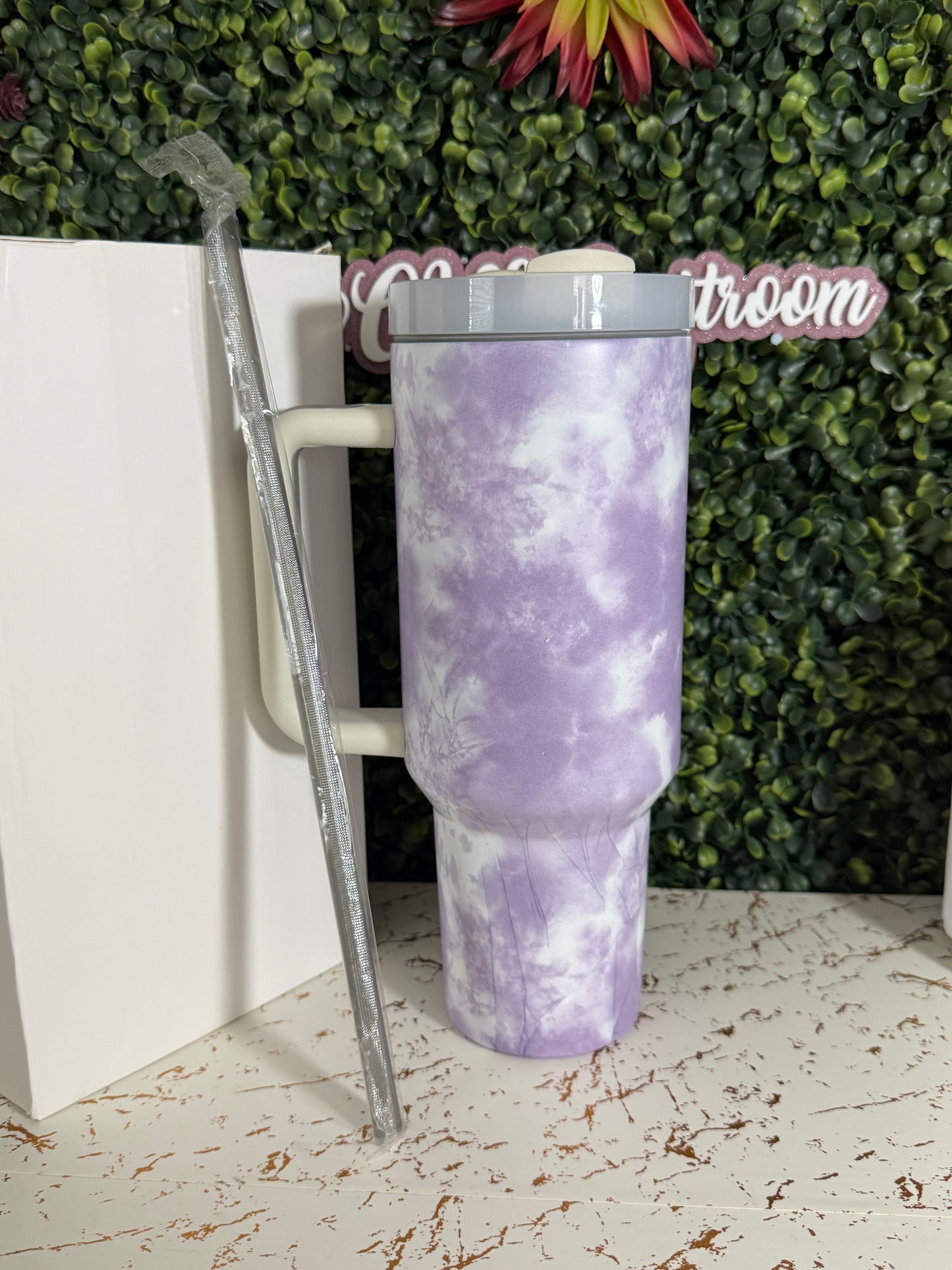 Purple tie-die 40oz