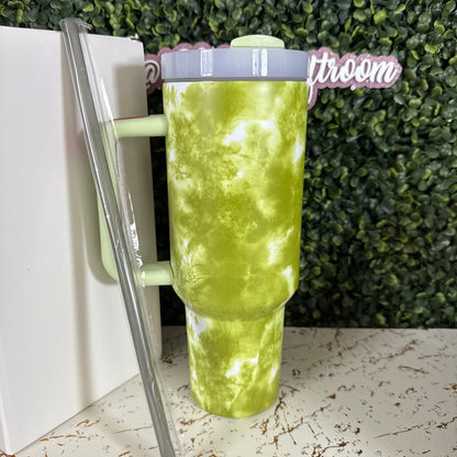 Green tie-die 40oz